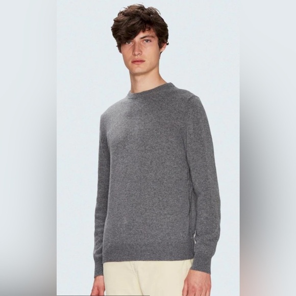 7 For All Mankind Sweaters Mens Cashmere Crew Dark Grey - Picture 1 of 5